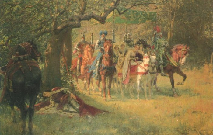 Comment les quatre reines fées trouvèrent Lancelot endormi