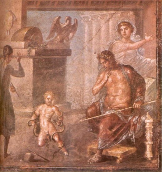 Hercule étrangle les serpents