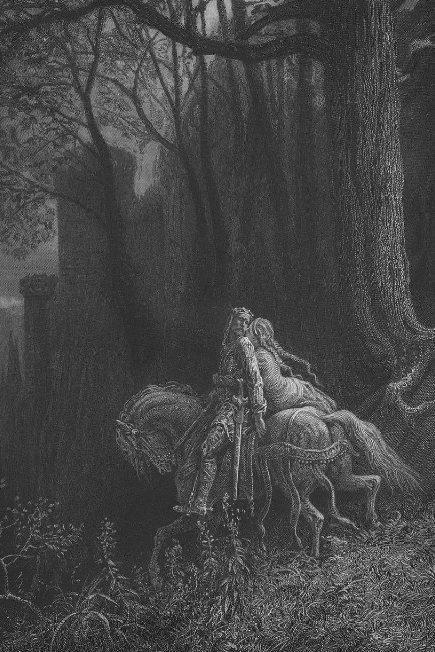 Medb avec le roi Conchobar mac Nessa sur un cheval