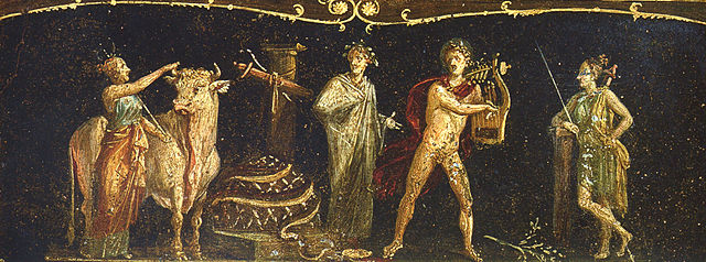 Fresque d'Iphigénie provenant de la Casa dei Vettii à Pompéi