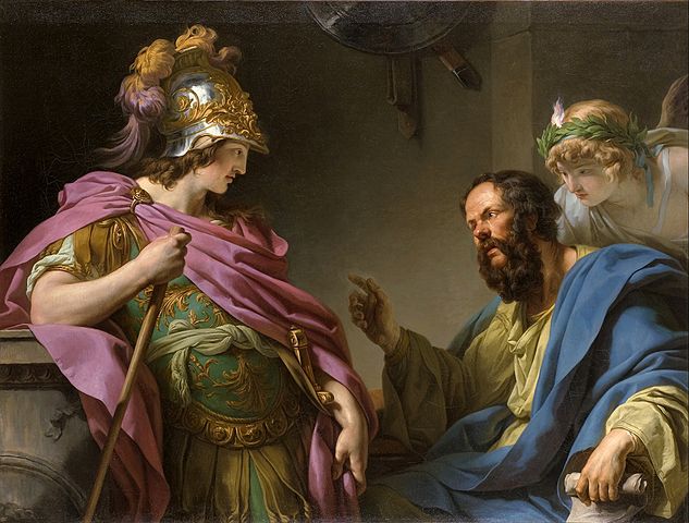 Alcibiade instruit par Socrate, peinture classique