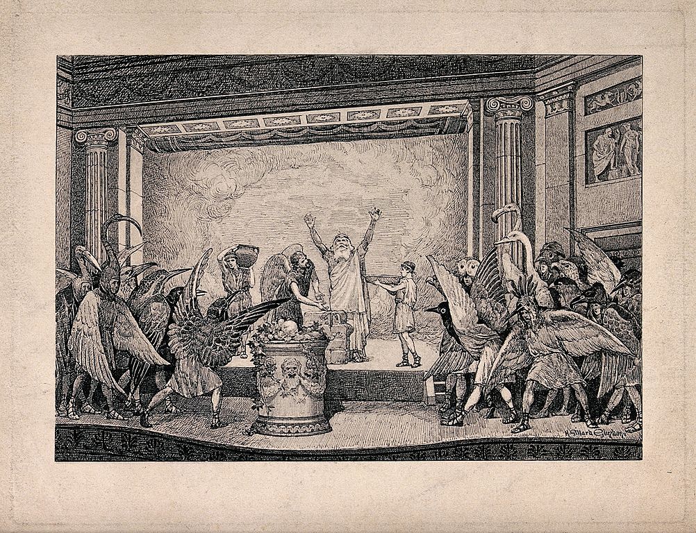 Représentation de la pièce Les Oiseaux d'Aristophane