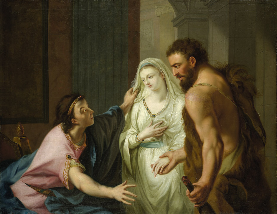 Hercule avec Mégara et leurs enfants dans une peinture classique