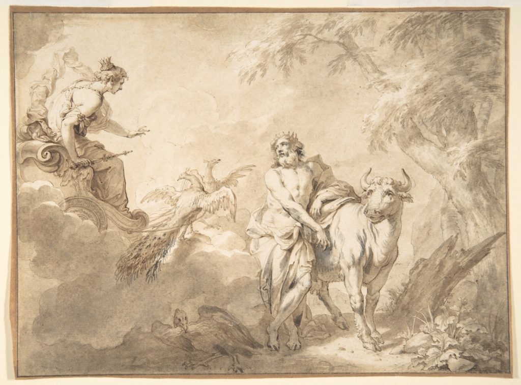 Jupiter et Io déguisée en génisse blanche — Métamorphoses d'Ovide