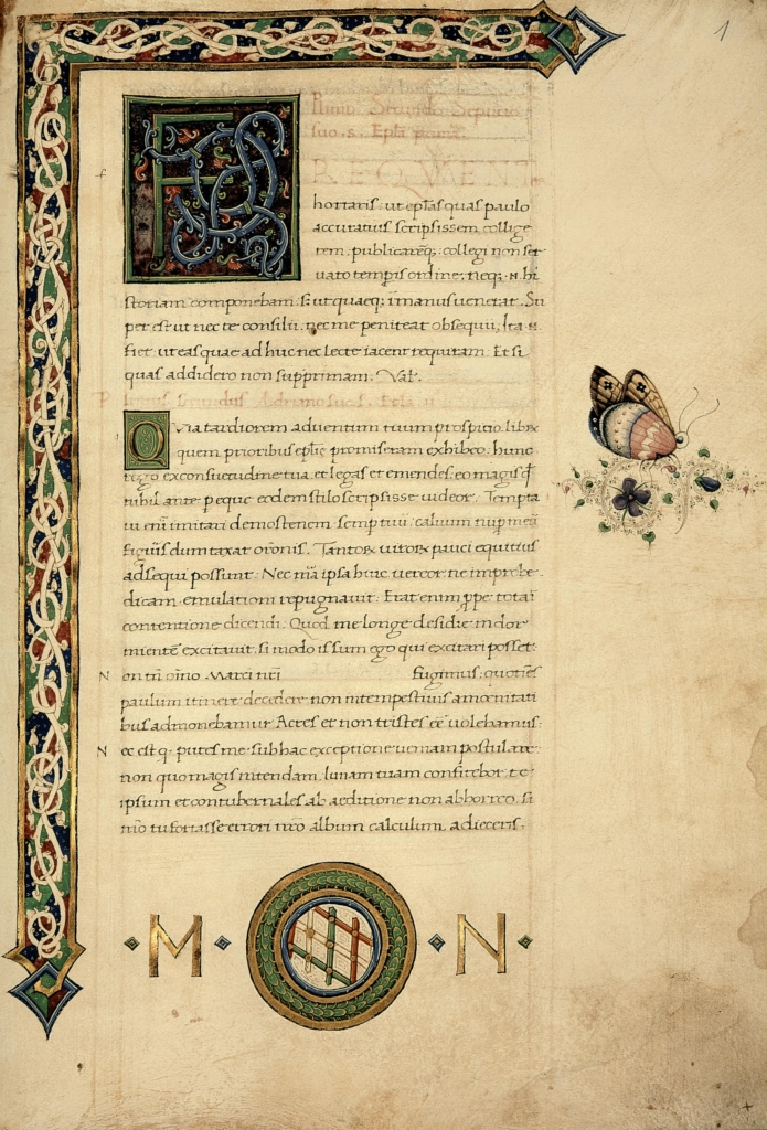 Manuscrit des Lettres de Pline le Jeune conservé à la Biblioteca Malatestiana