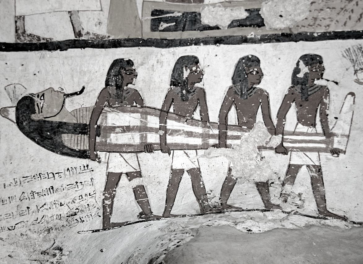 Dessin égyptien antique d'une momie