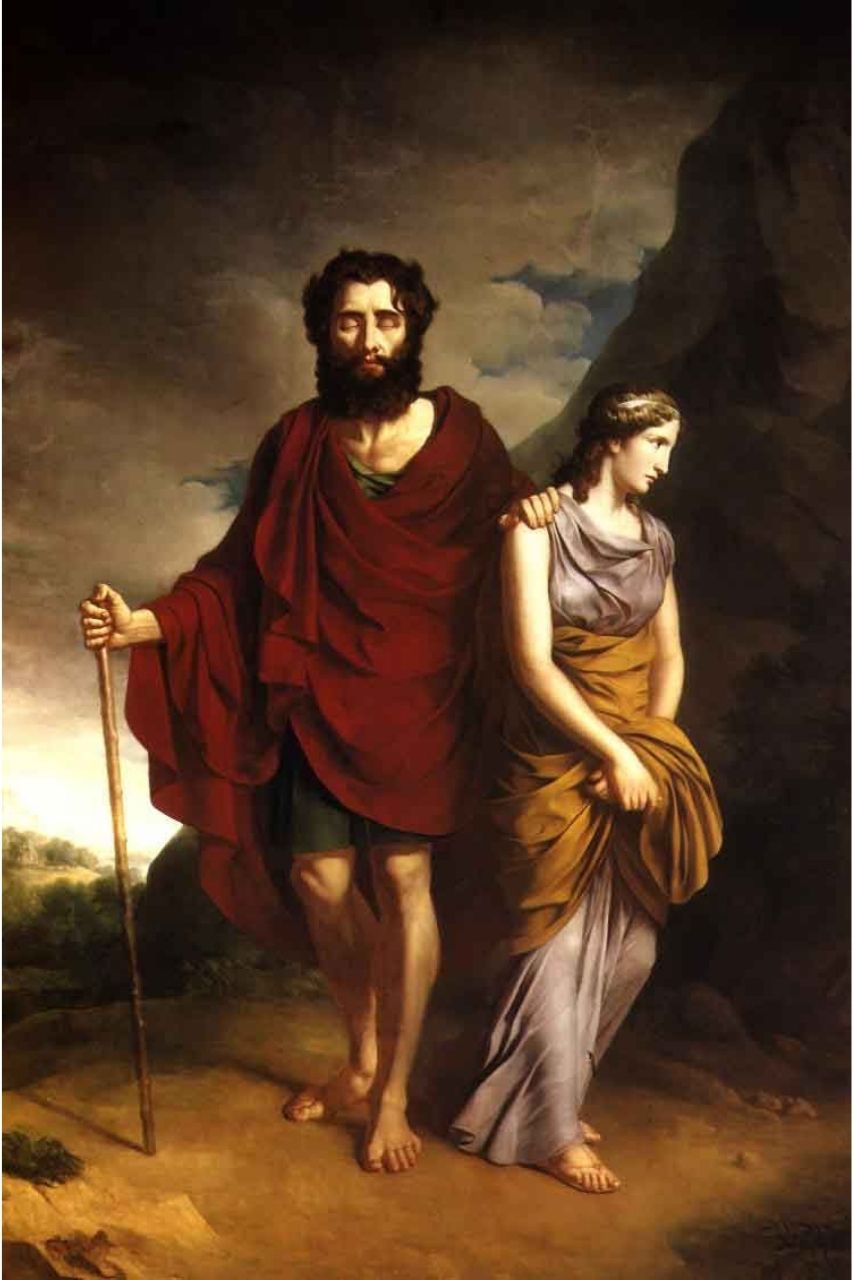 Antigone se lamentant sur son destin alors qu'elle est conduite à sa tombe