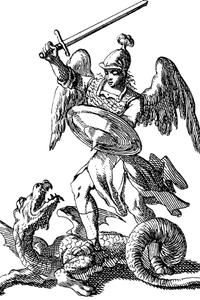 Beowulf terrassant le dragon au combat