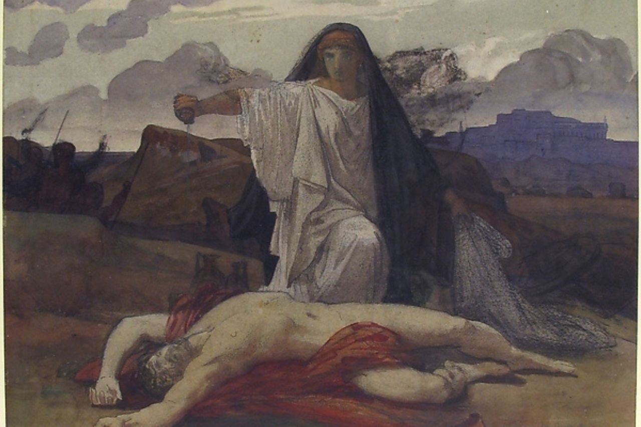 Antigone s'opposant à Créon