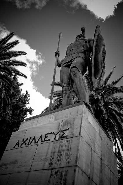 Statue d'Achille, personnage principal de l'Iliade
