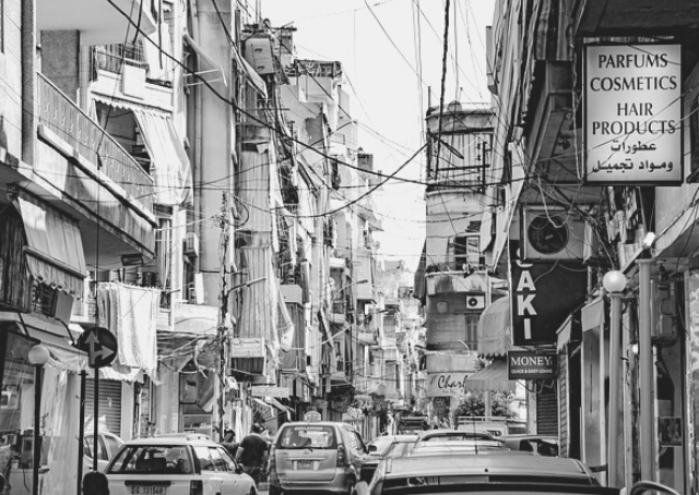 Libanais dans les rues de Beyrouth