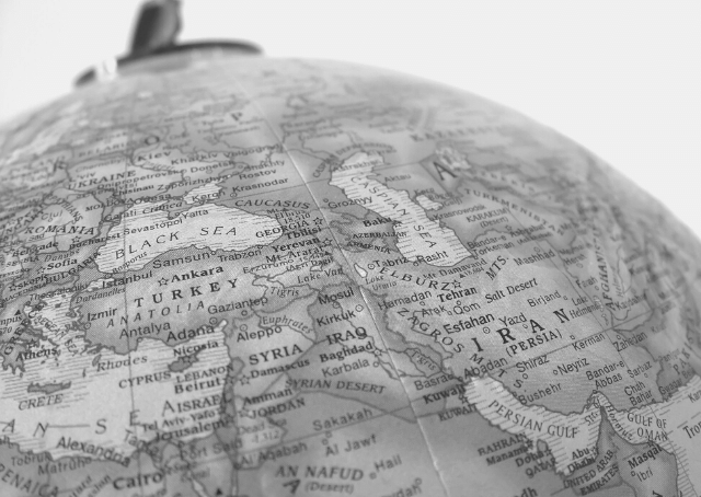 Le Moyen-Orient sur le globe