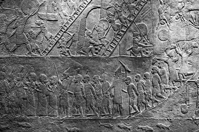 Monument illustrant la vie quotidienne des Sumériens