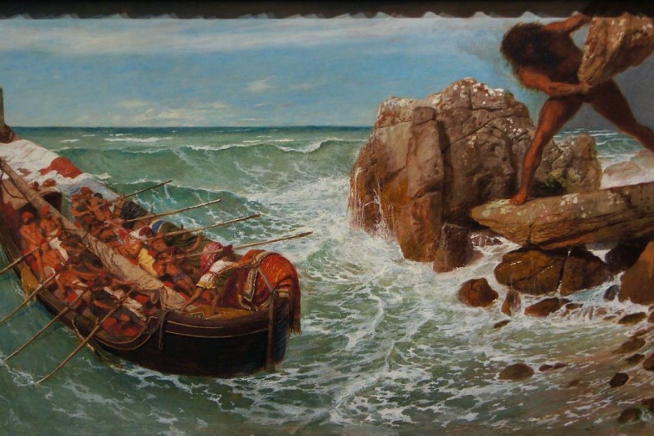 Ulysse et ses compagnons dans la caverne du Cyclope Polyphemus