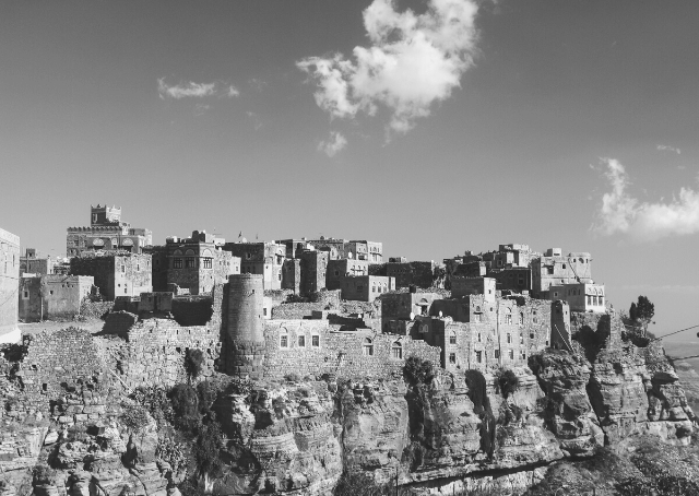 Vue sur la forteresse et la vieille ville de Shibam au Yémen